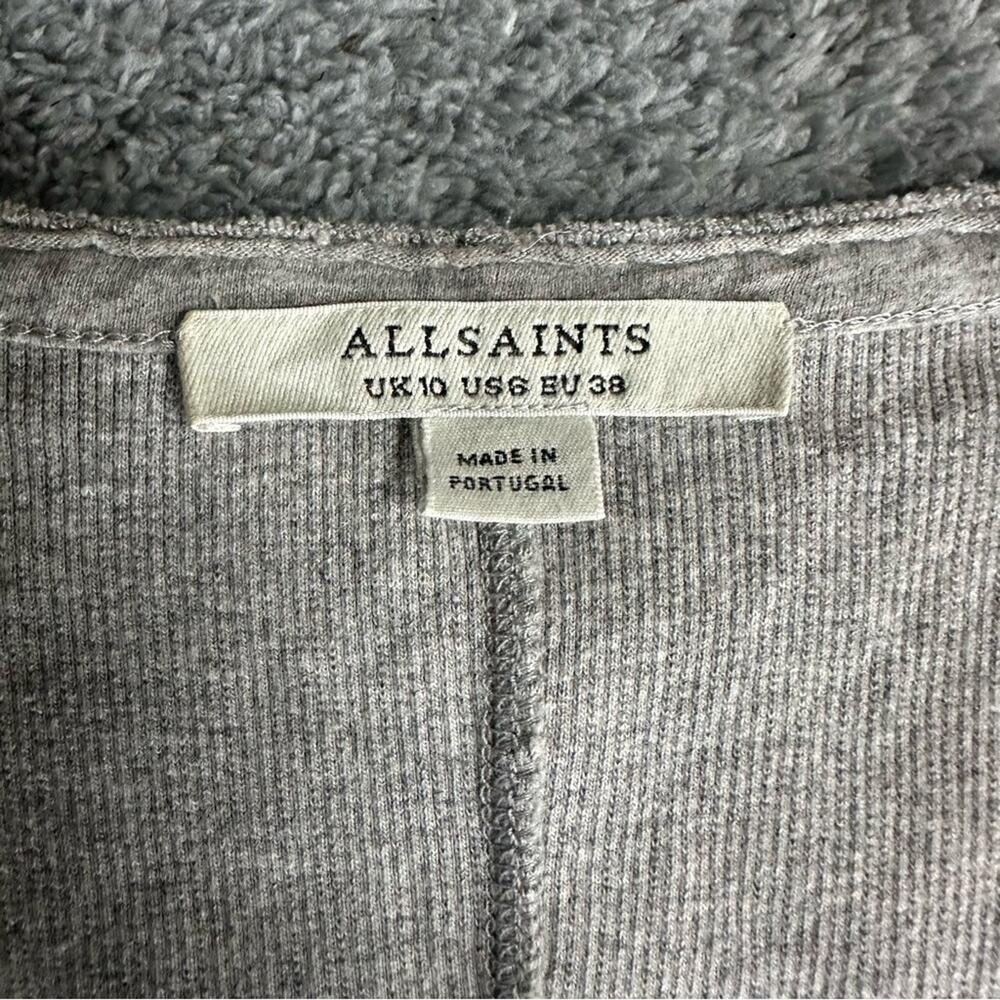 All Saints Alicia Gray Ribbed Sleeveless Bodysuit Size 6 - Picture 7 of 8
